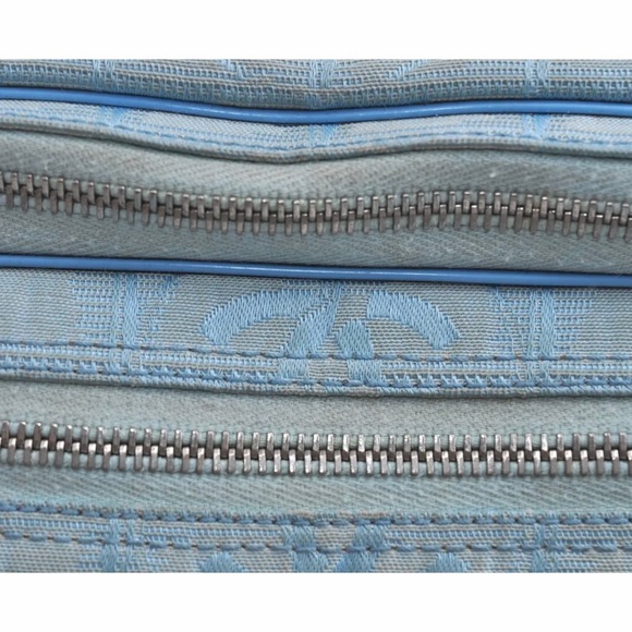 Authentic CHANEL New Travel Line 2Way Shoulder Hand Bag Nylon Leather Blue - Picture 5 of 12